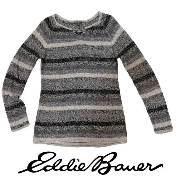 $5 add on item,Eddie Bauer Long sleeve cotton striped sweater - Picture 12 of 15